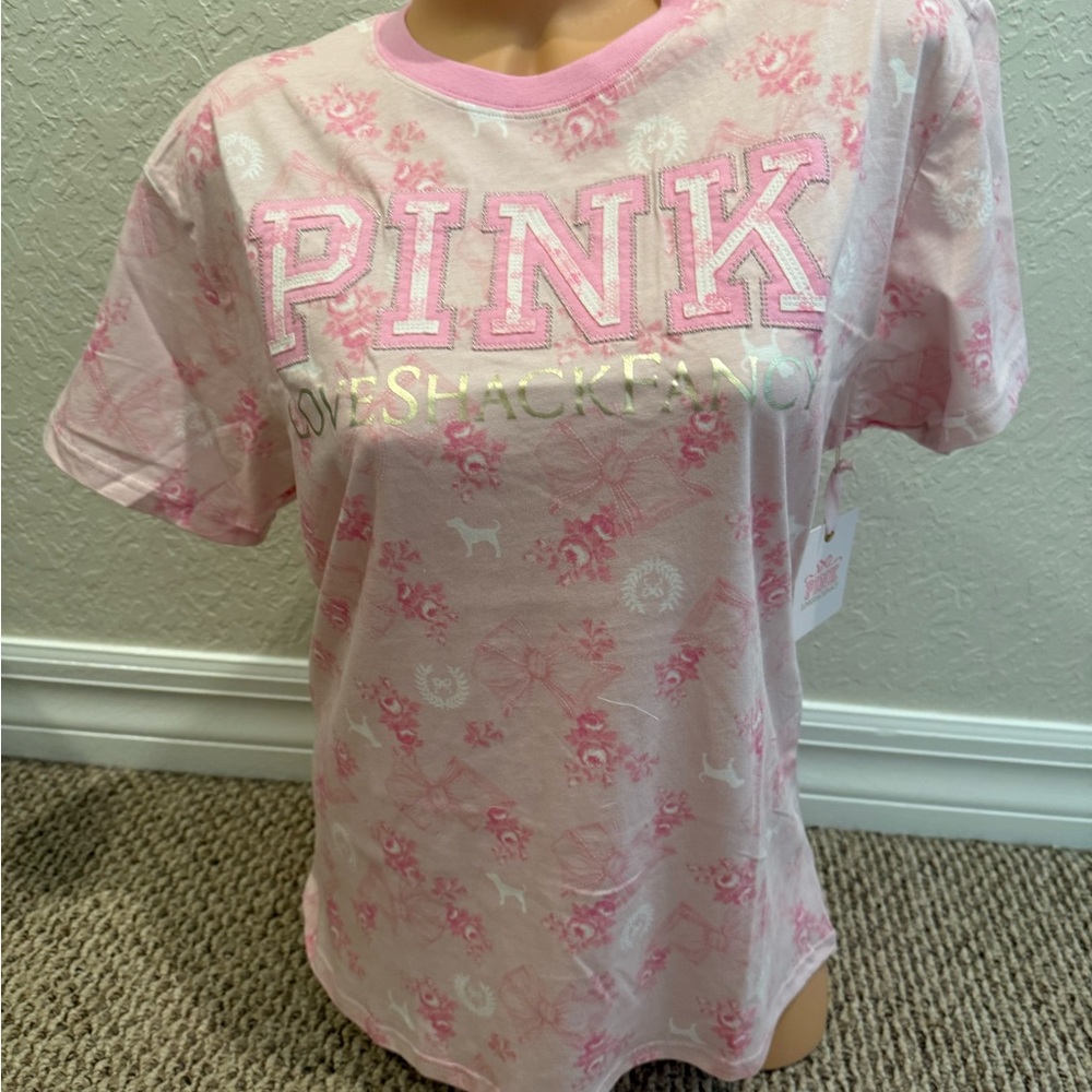 LOVESHACKFANCY & VS PINK COLLOAB. CREW SWEATSHIRT & SWEATPANTS 2PC SET XS-L NWT - Picture 4 of 8